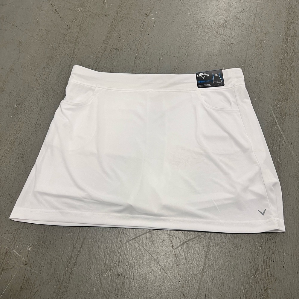 Callaway Women's TrueSport Golf Skort Size XL White Stretch Activewear New